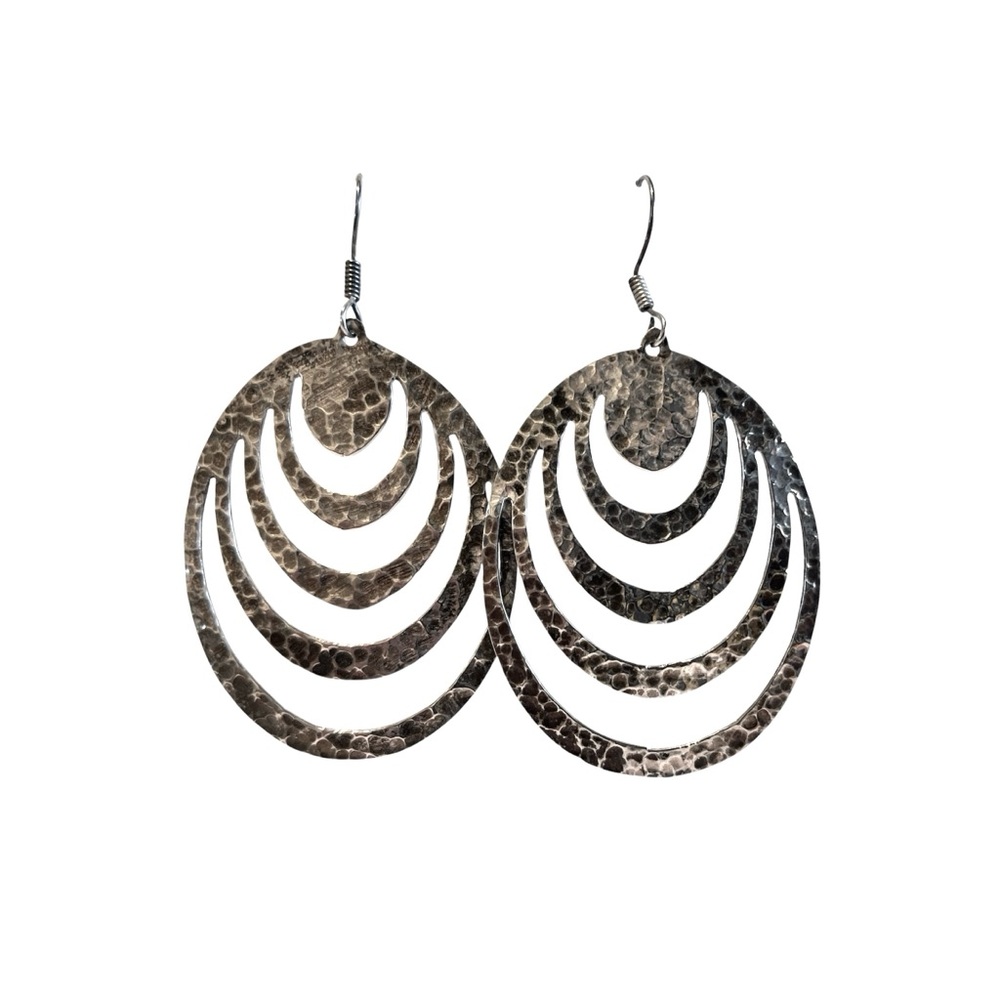 Made in Mexico 925 Hammered Silver Earrings